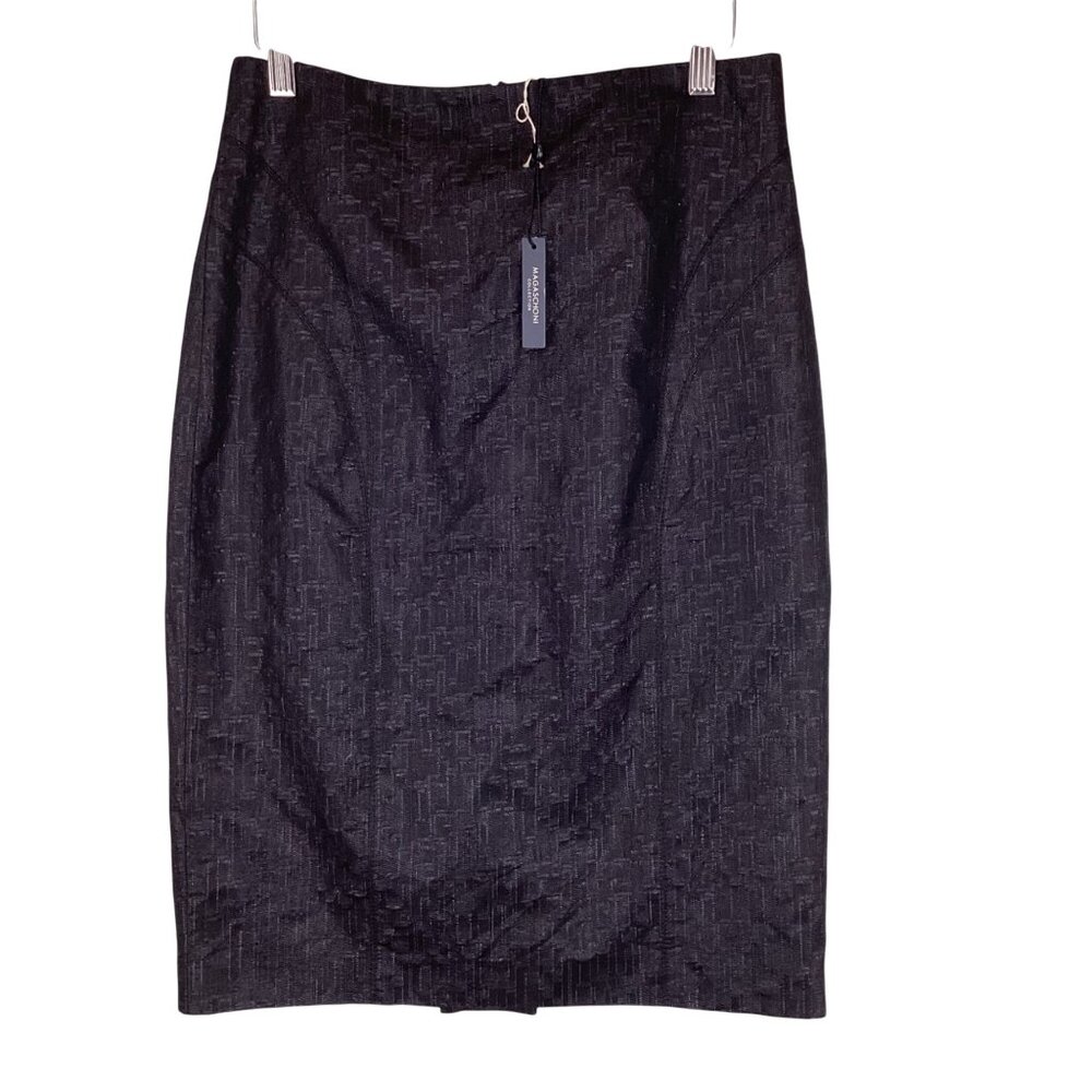 Magaschoni‎ Collection Pencil Skirt Size Small Textured Black NWT Knee Length